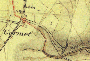 Der Hof Voissenacken auf der historischen Tranchot Karte von 1801 - 1828