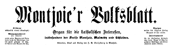 Montjoie'r Volksblatt ab 1880